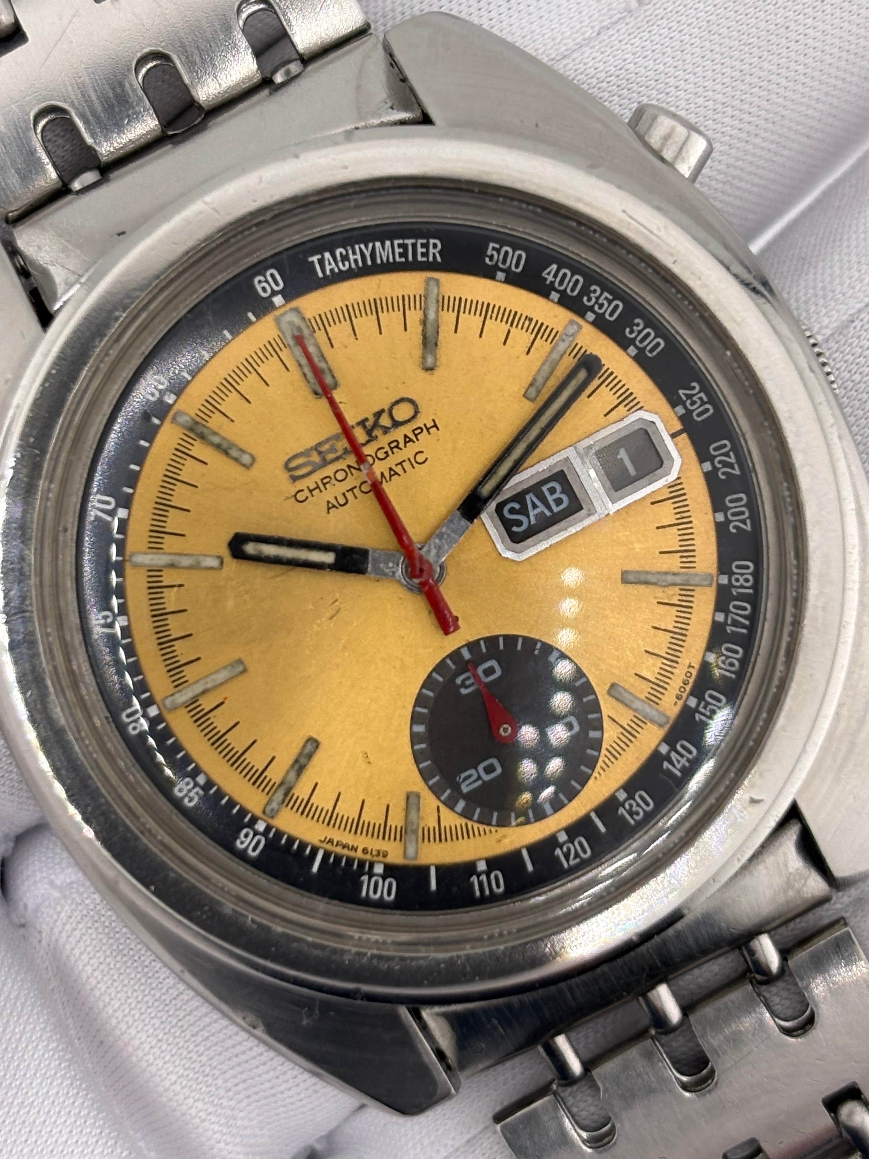 Seiko 6139-6012 “Baby Pogue” Yellow Dial
