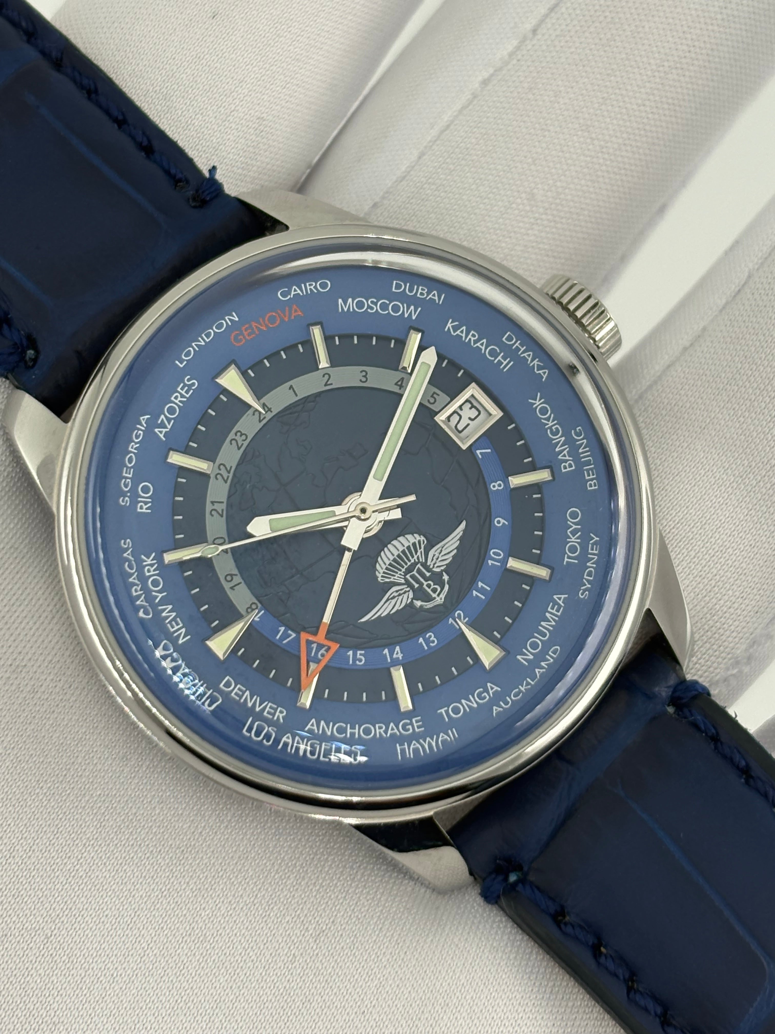 MEMPHIS BELLE “ORE DEL MONDO” GMT – FULL SET  – ITALIAN DESIGN 🇮🇹