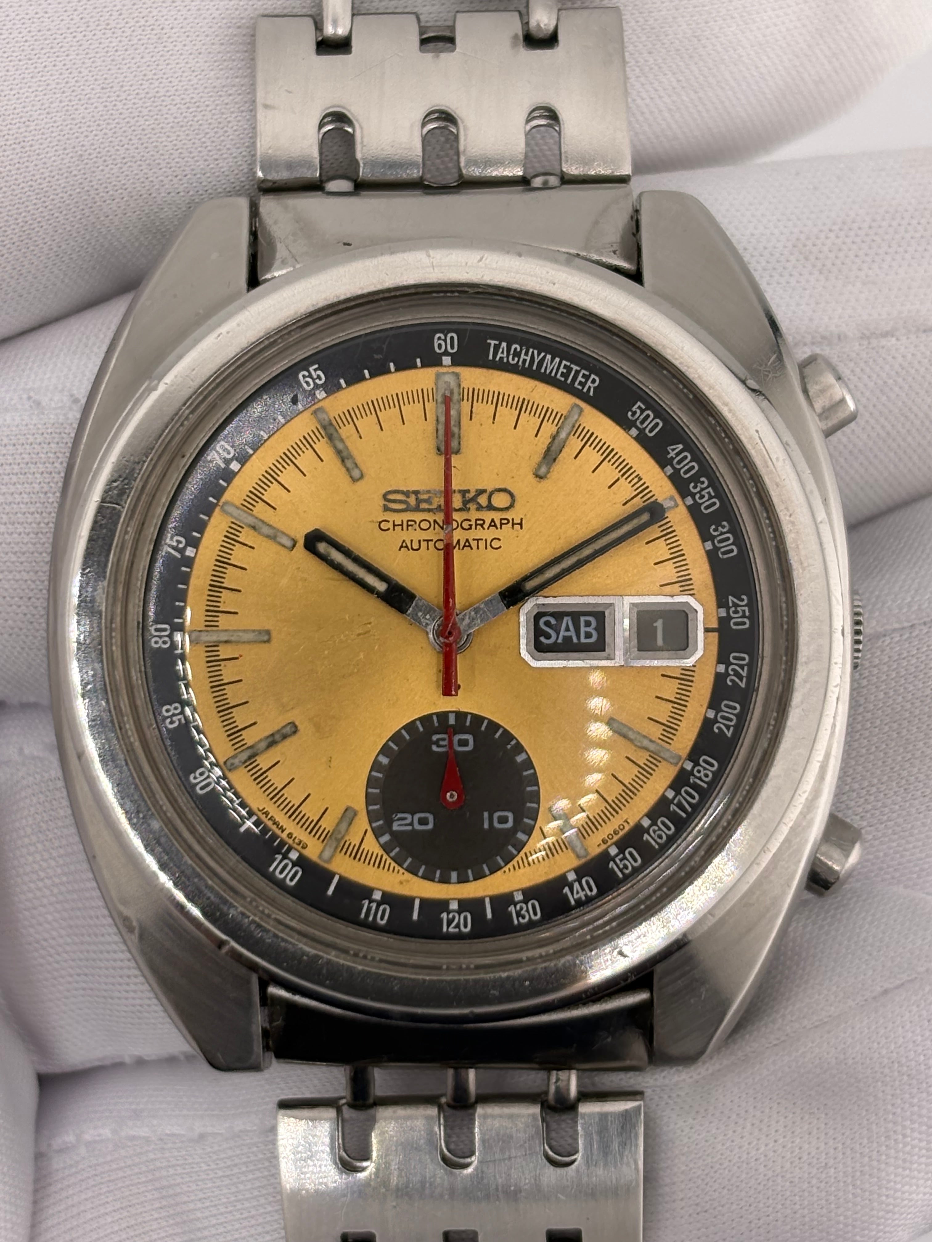 Seiko 6139-6012 “Baby Pogue” Yellow Dial