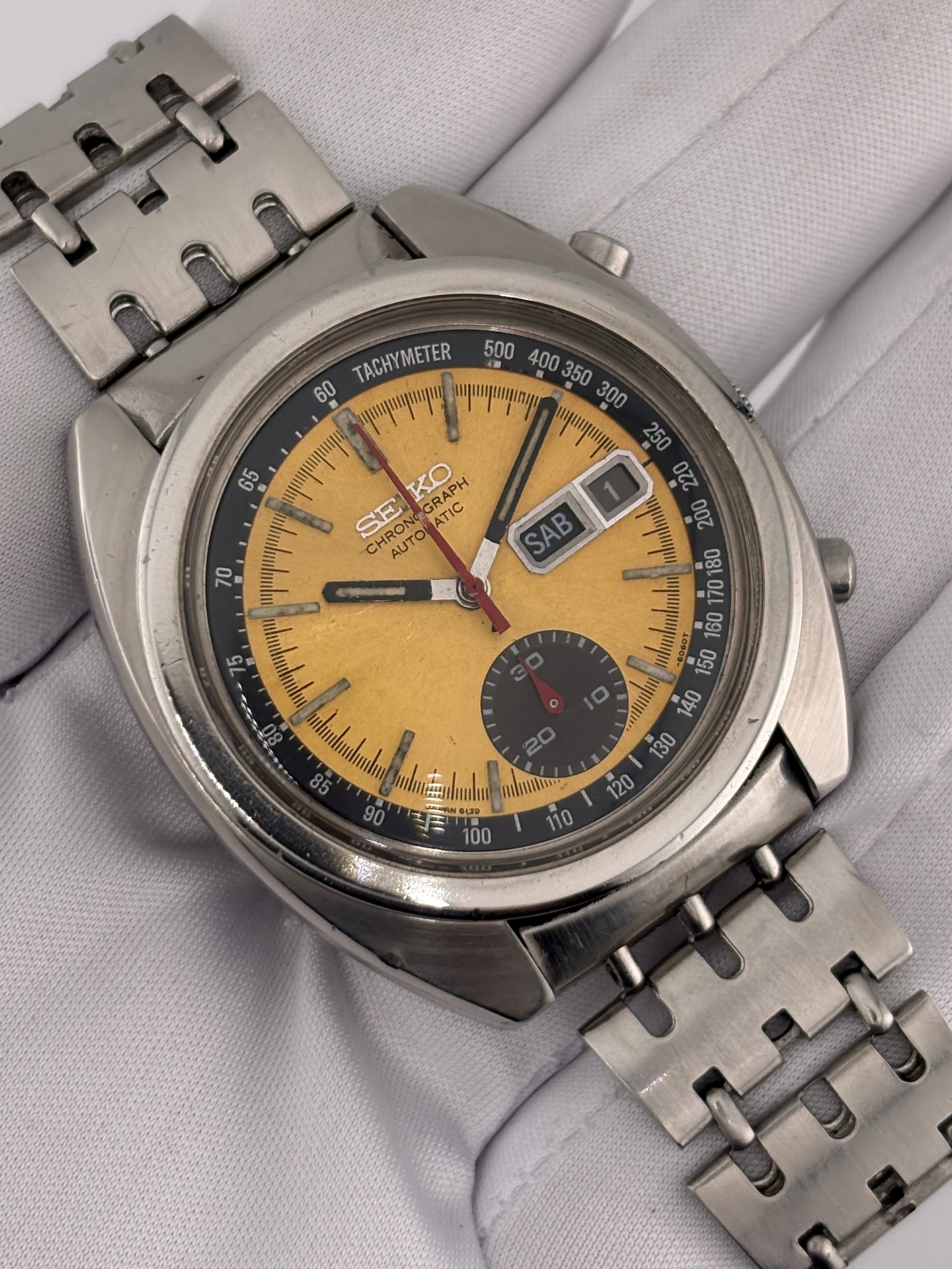 Seiko 6139-6012 “Baby Pogue” Yellow Dial