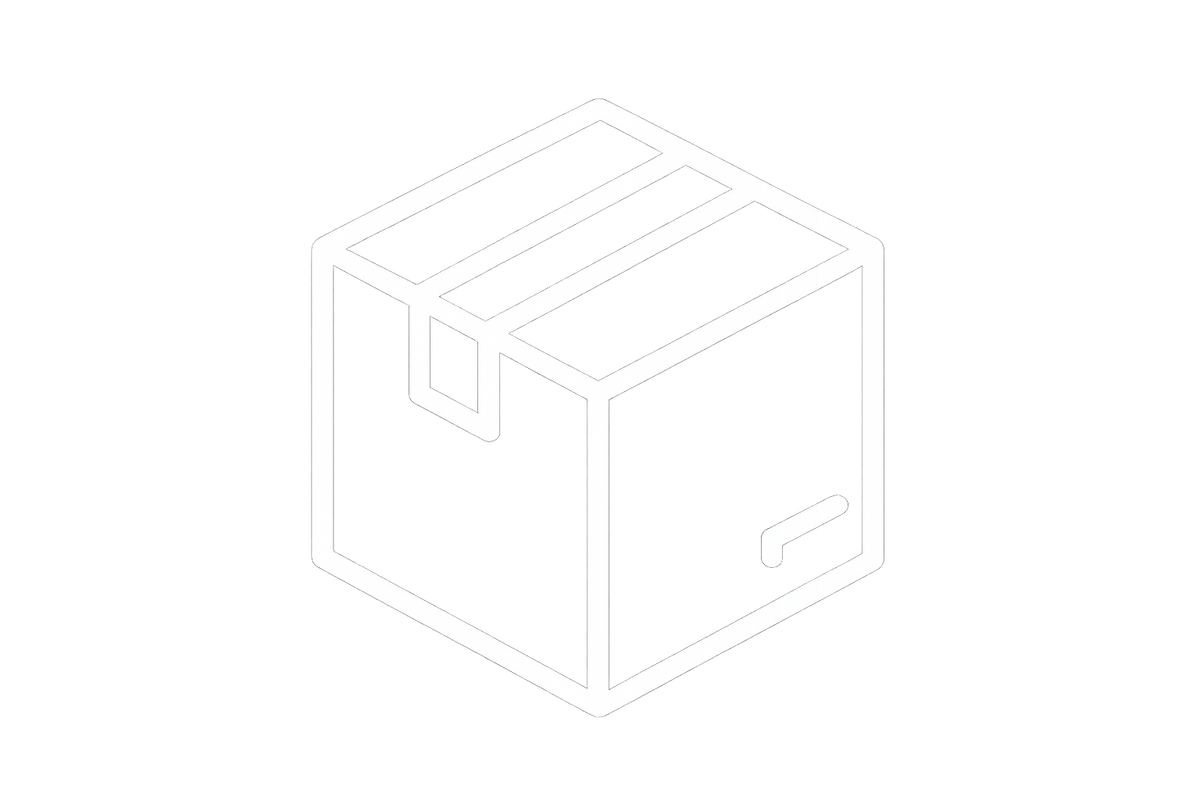 cardboard box icon in white