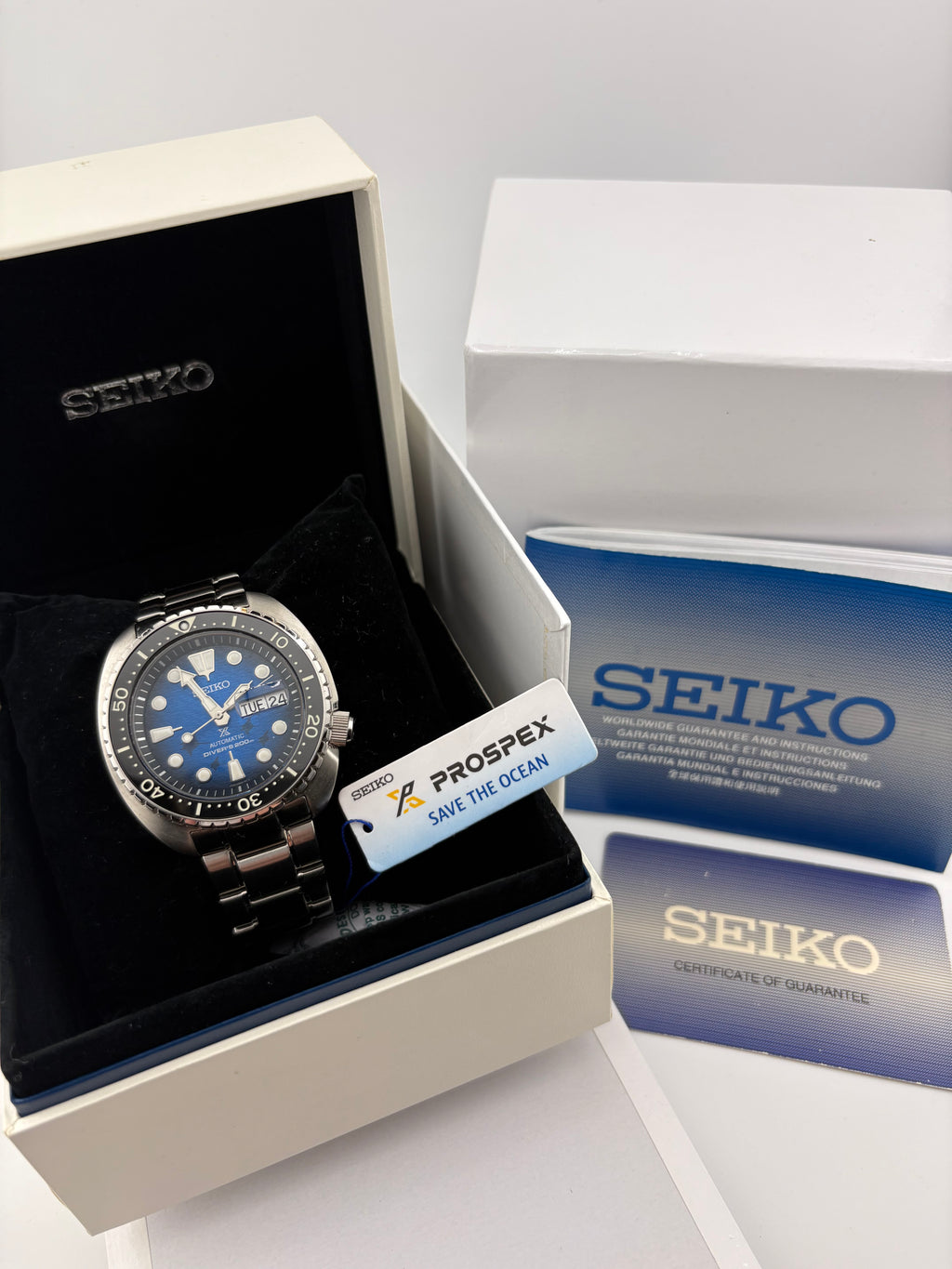 Seiko Prospex Turtle SRPE39K1 Save The Ocean Manta Ray Automatic NEW Full Set