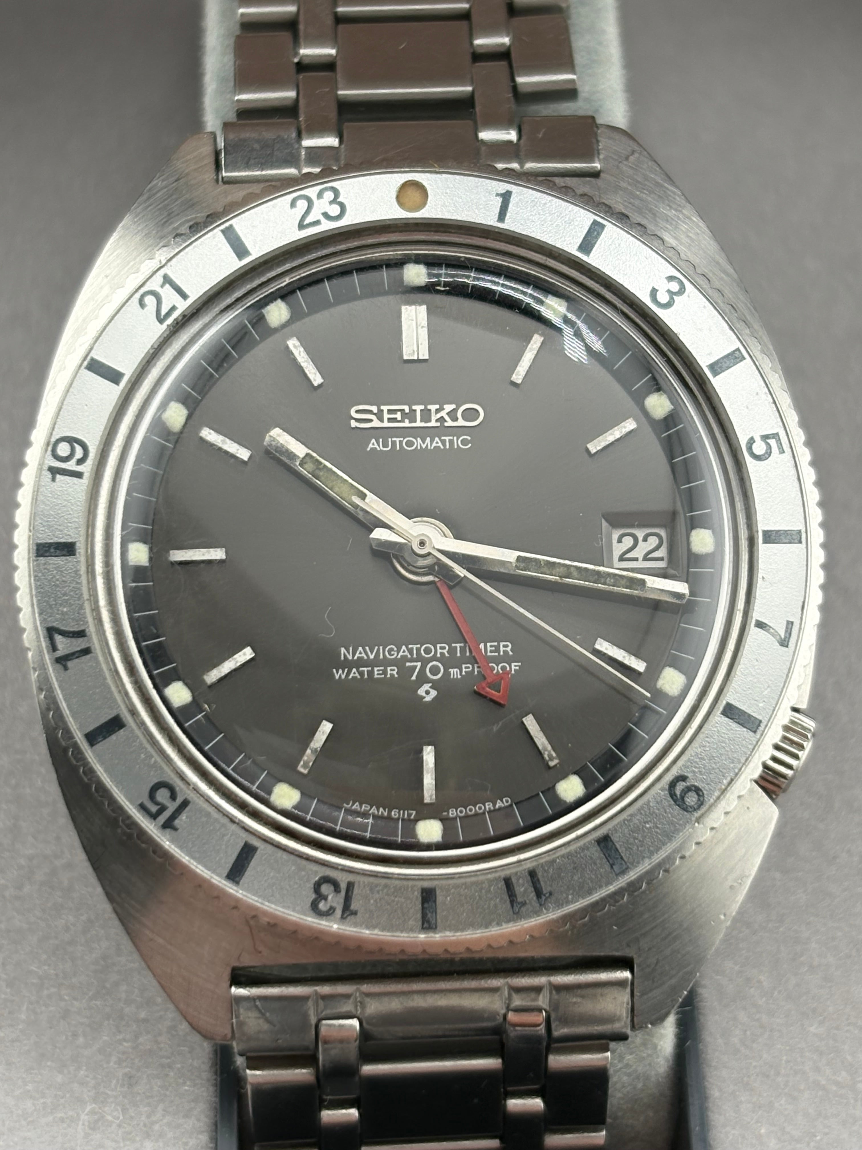 Seiko Navigator Timer 6117-8000 GMT 1968 Vintage Automatic Watch 🔥