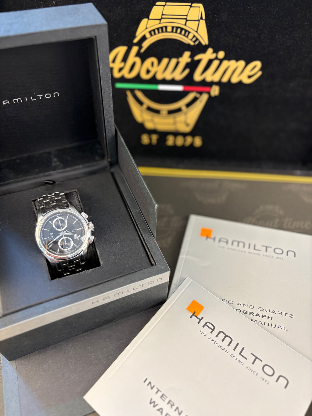 Hamilton Jazzmaster Auto Chronograph – Ref. H32616130 – Full Set – Automatic – Black Dial – 42mm