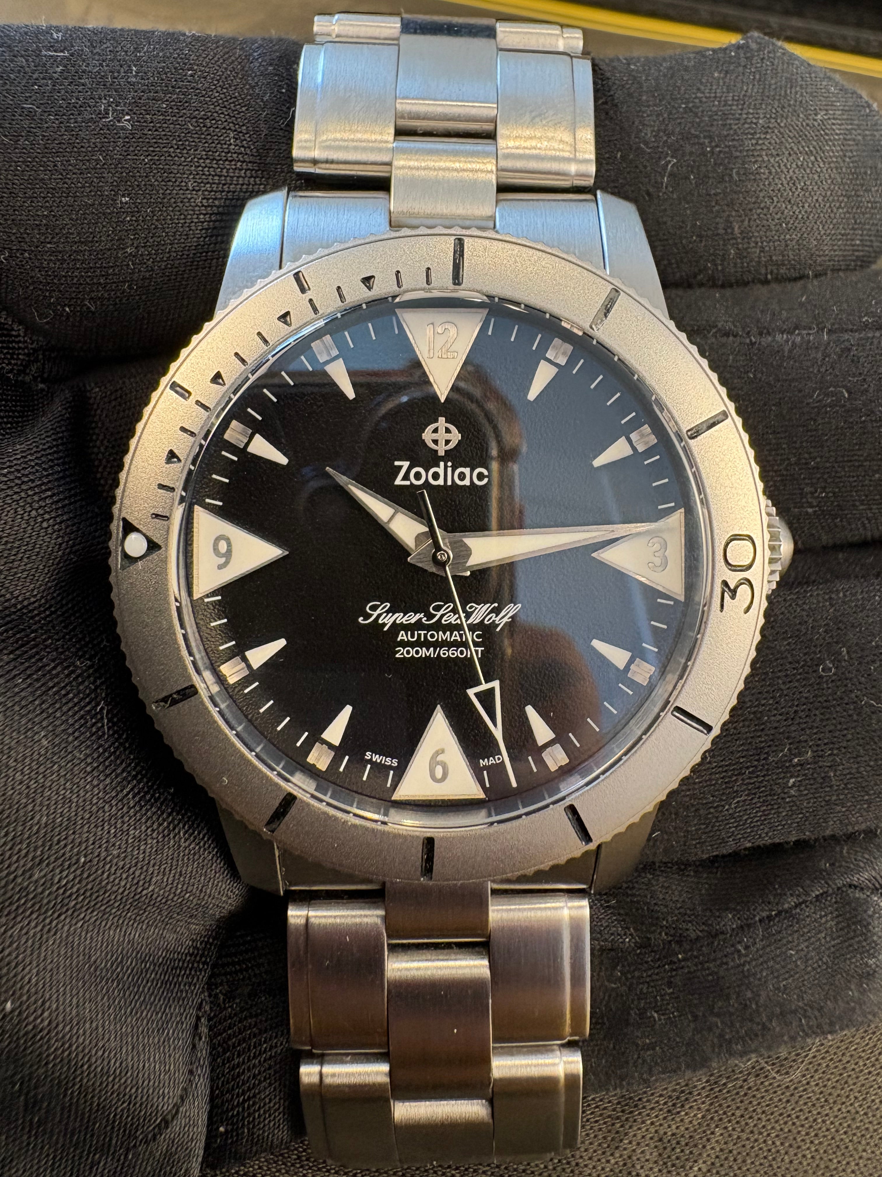 Zodiac Super Sea Wolf ZO9215 Automatic 39mm Full Set Box & Papers