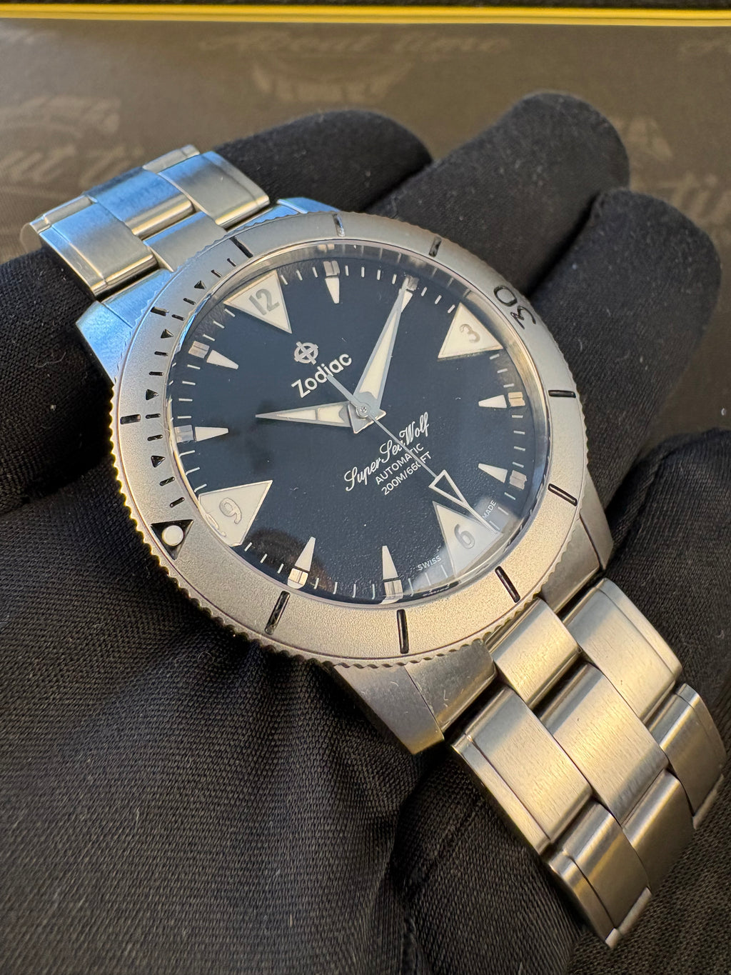 Zodiac Super Sea Wolf ZO9215 Automatic 39mm Full Set Box & Papers