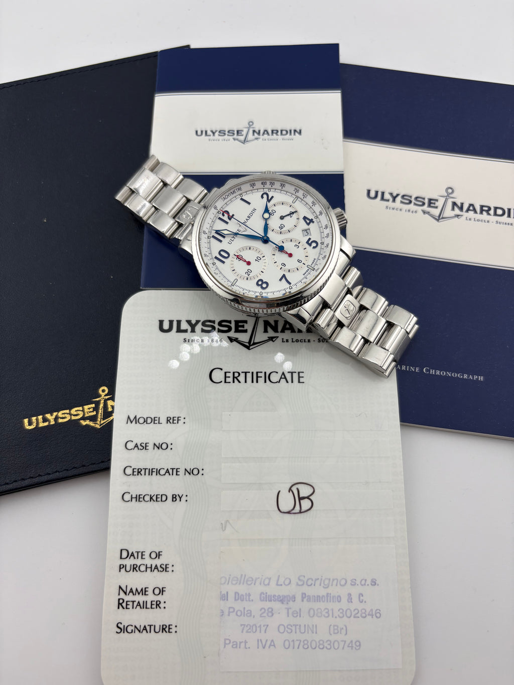 ULYSSE NARDIN Marine Chronograph – Ref. 353-88 – No. 0641 – Full Set