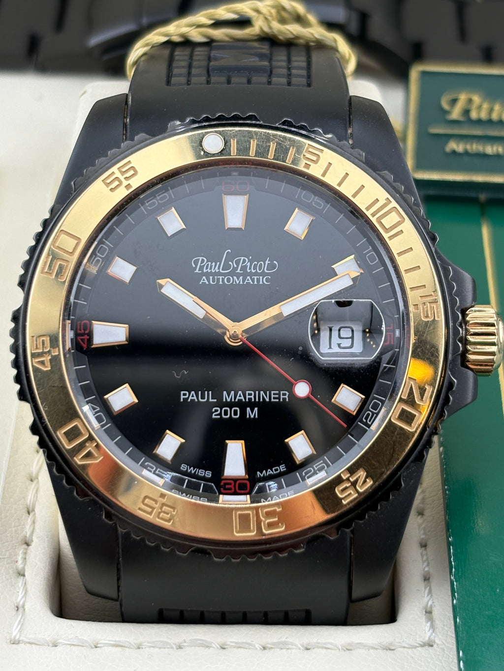 Paul Picot Mariner III Ref. 4351 SG – Full Set + Steel Bracelet – Excellent