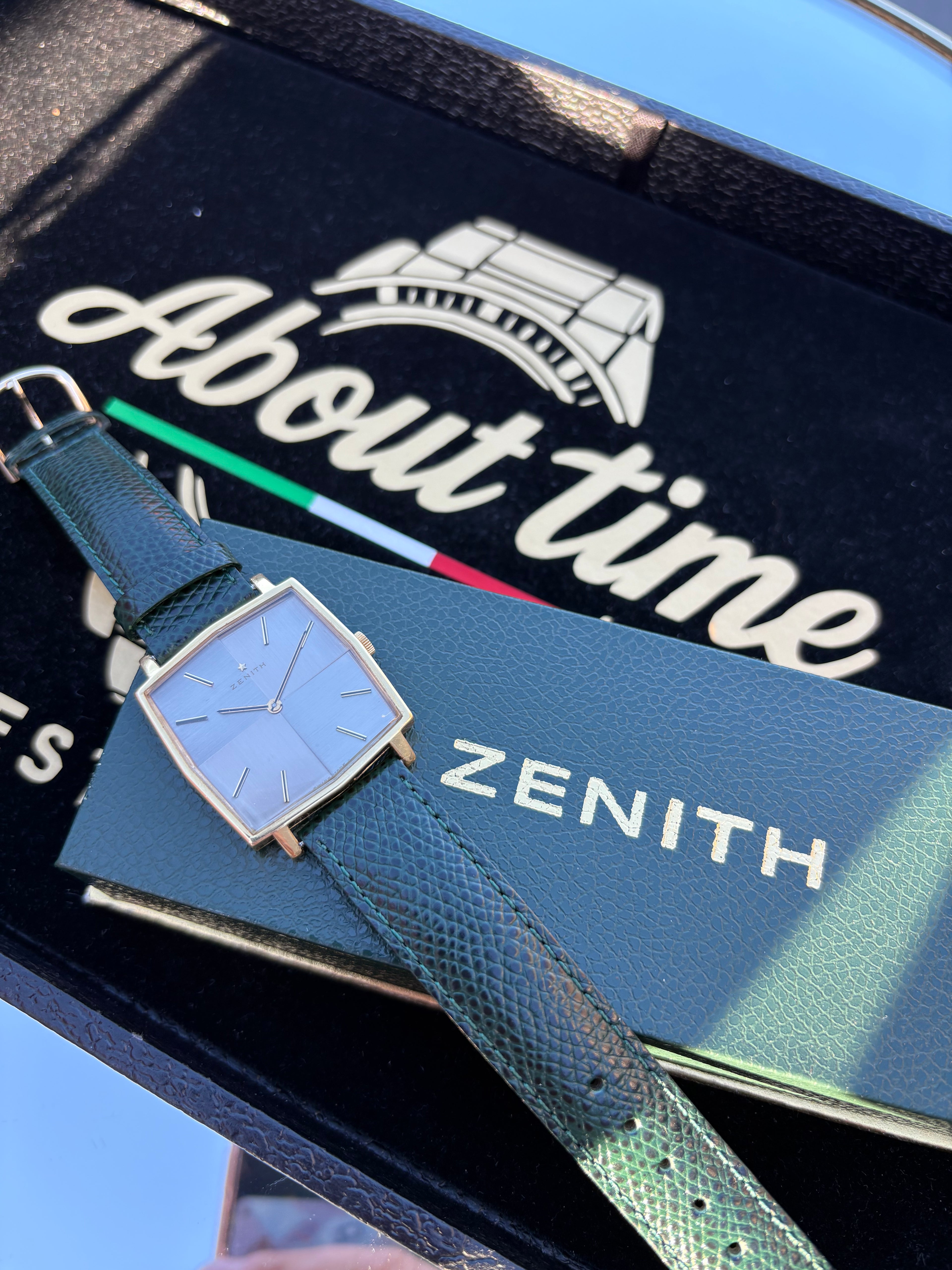 ZENITH 18K SECTOR DIAL – Rare Cushion Case