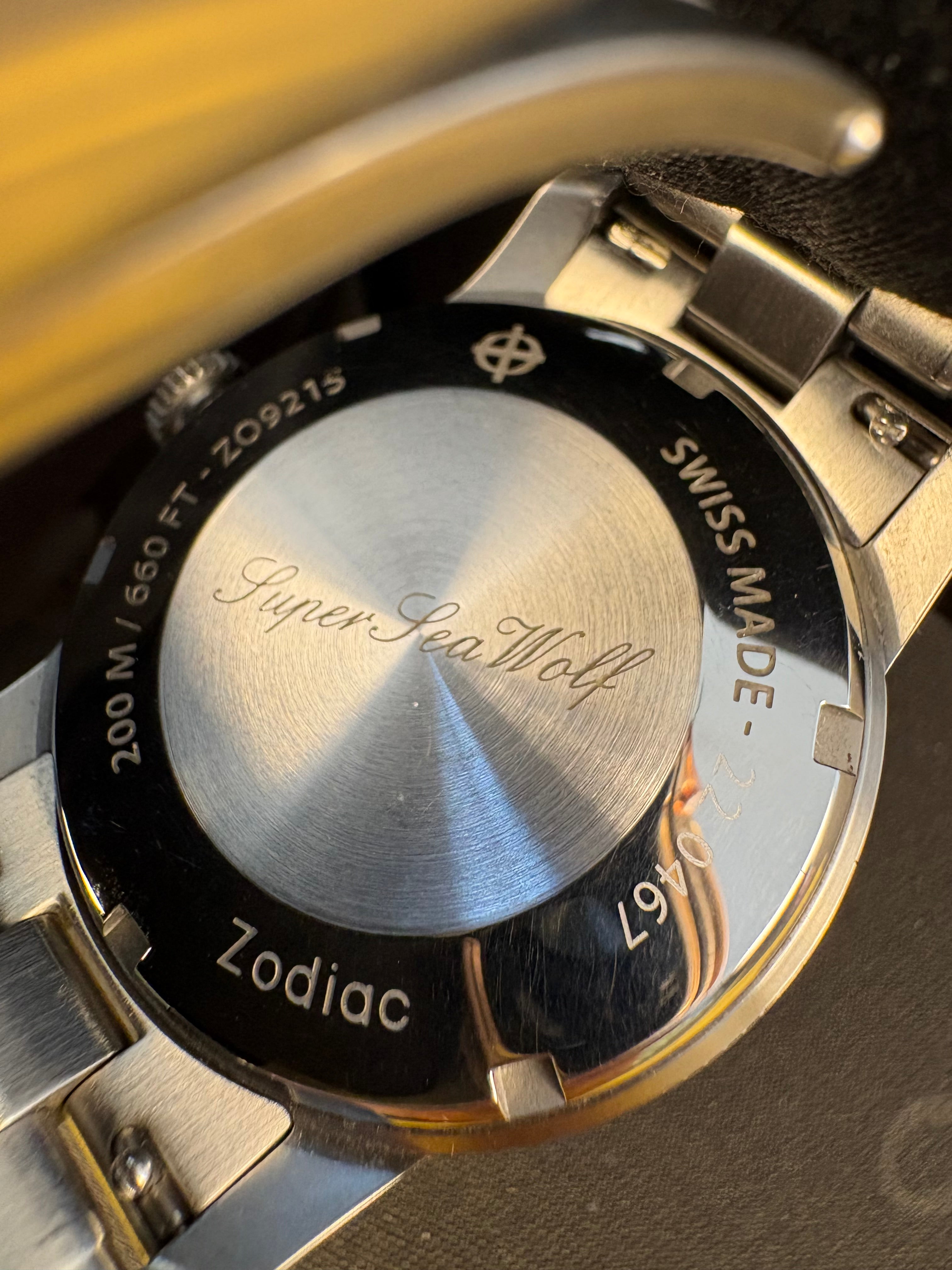 Zodiac Super Sea Wolf ZO9215 Automatic 39mm Full Set Box & Papers