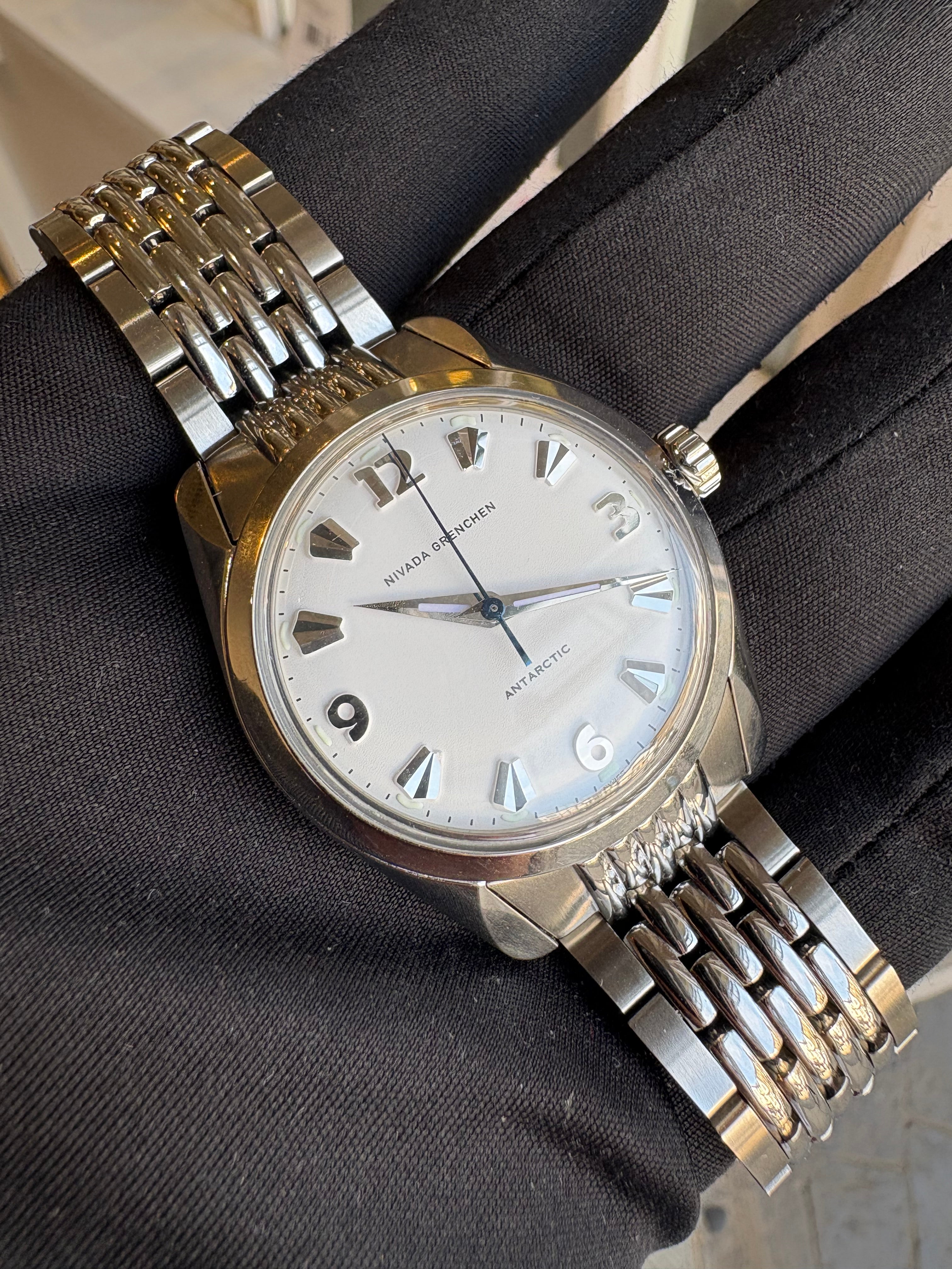Nivada Grenchen Antarctic 35mm Automatic White Dial – Full Set