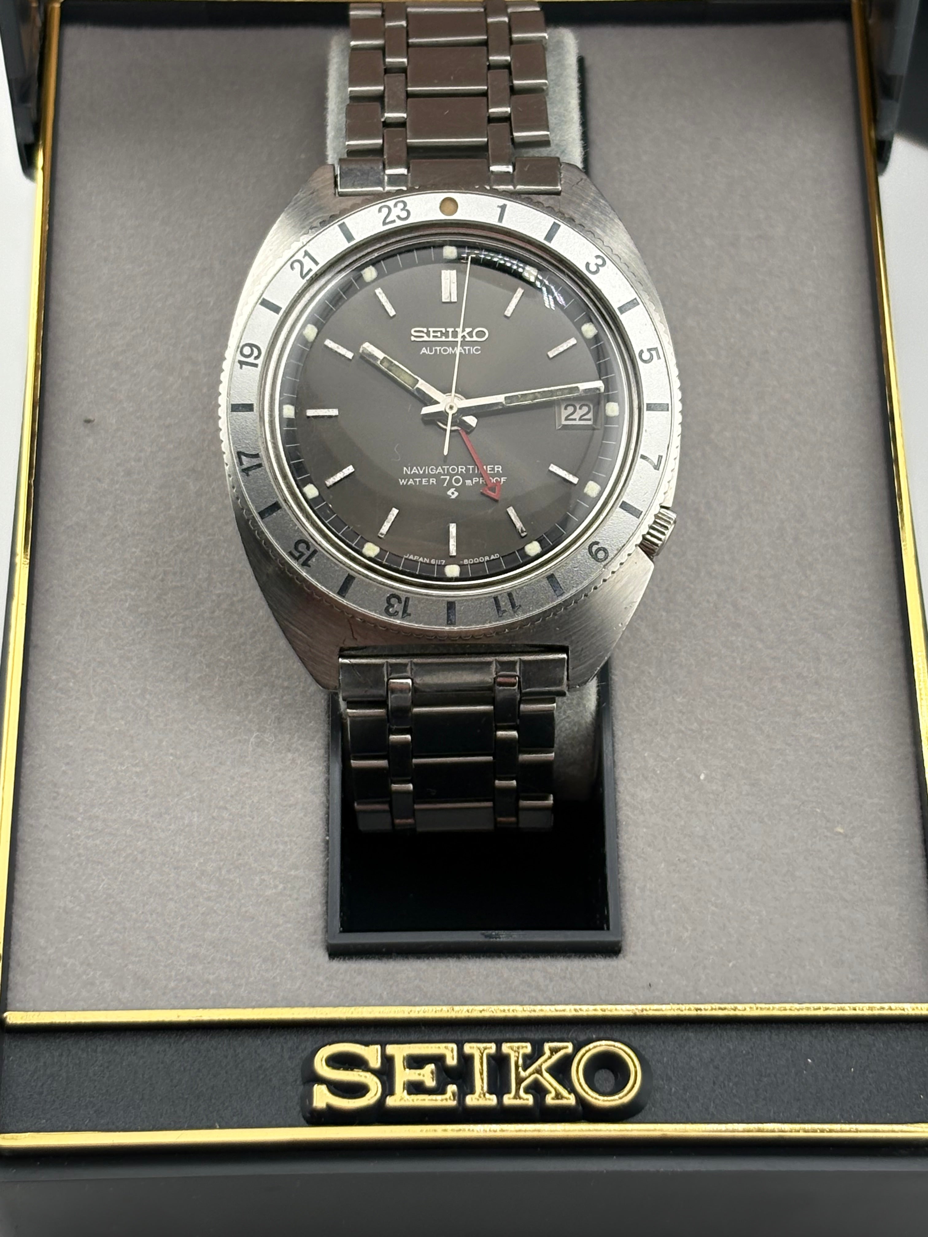 Seiko Navigator Timer 6117-8000 GMT 1968 Vintage Automatic Watch 🔥