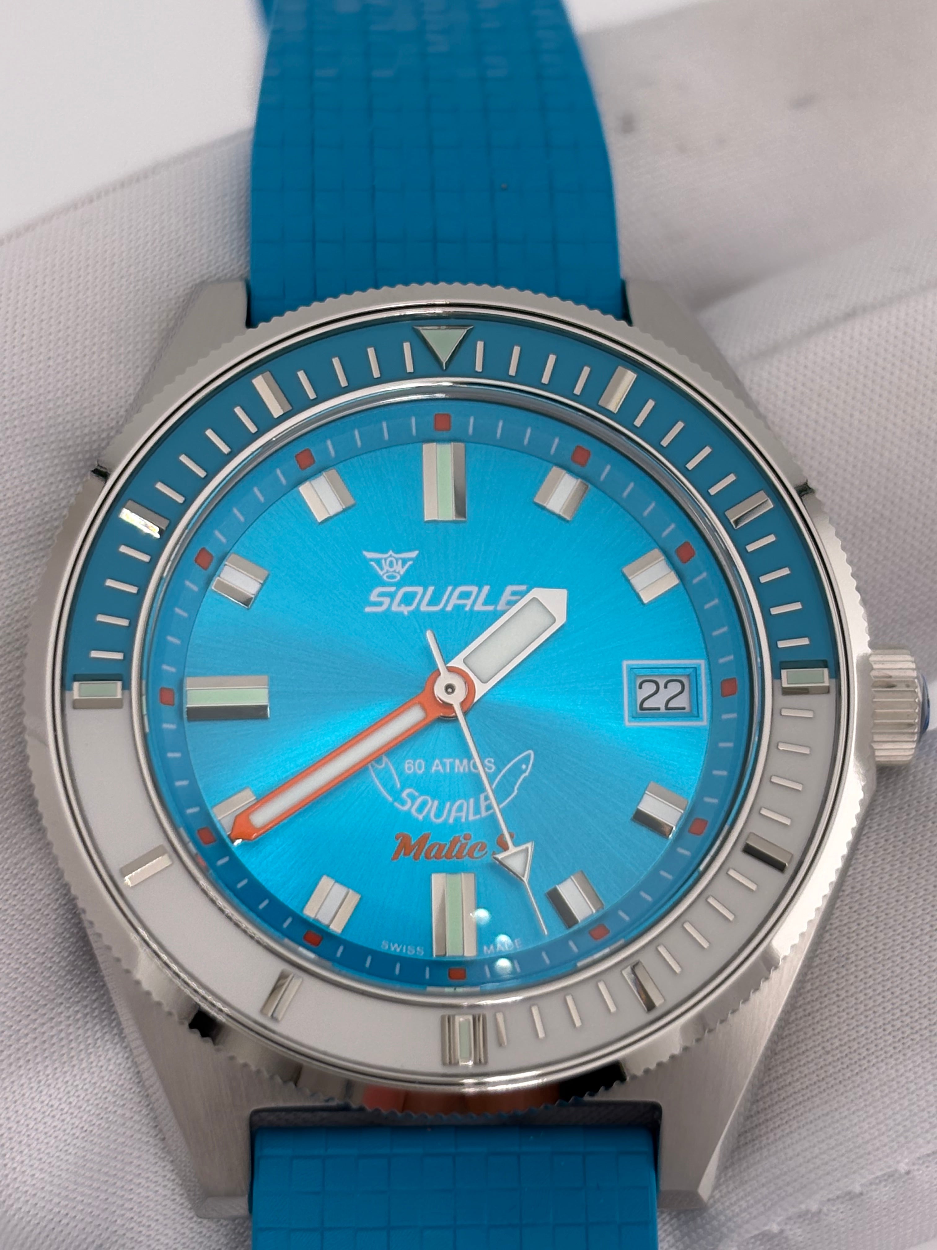 Squale Squalematic S 39mm – Aqua Blue Dial | Brand New | Full Set