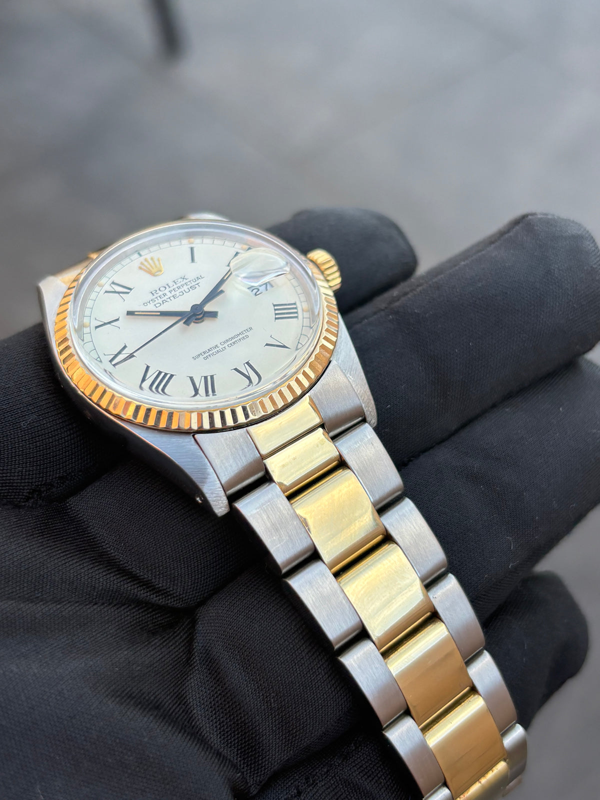 Rolex Datejust 16013 36mm “Buckley Dial” – 18ct Gold & Steel – Box – c.1982