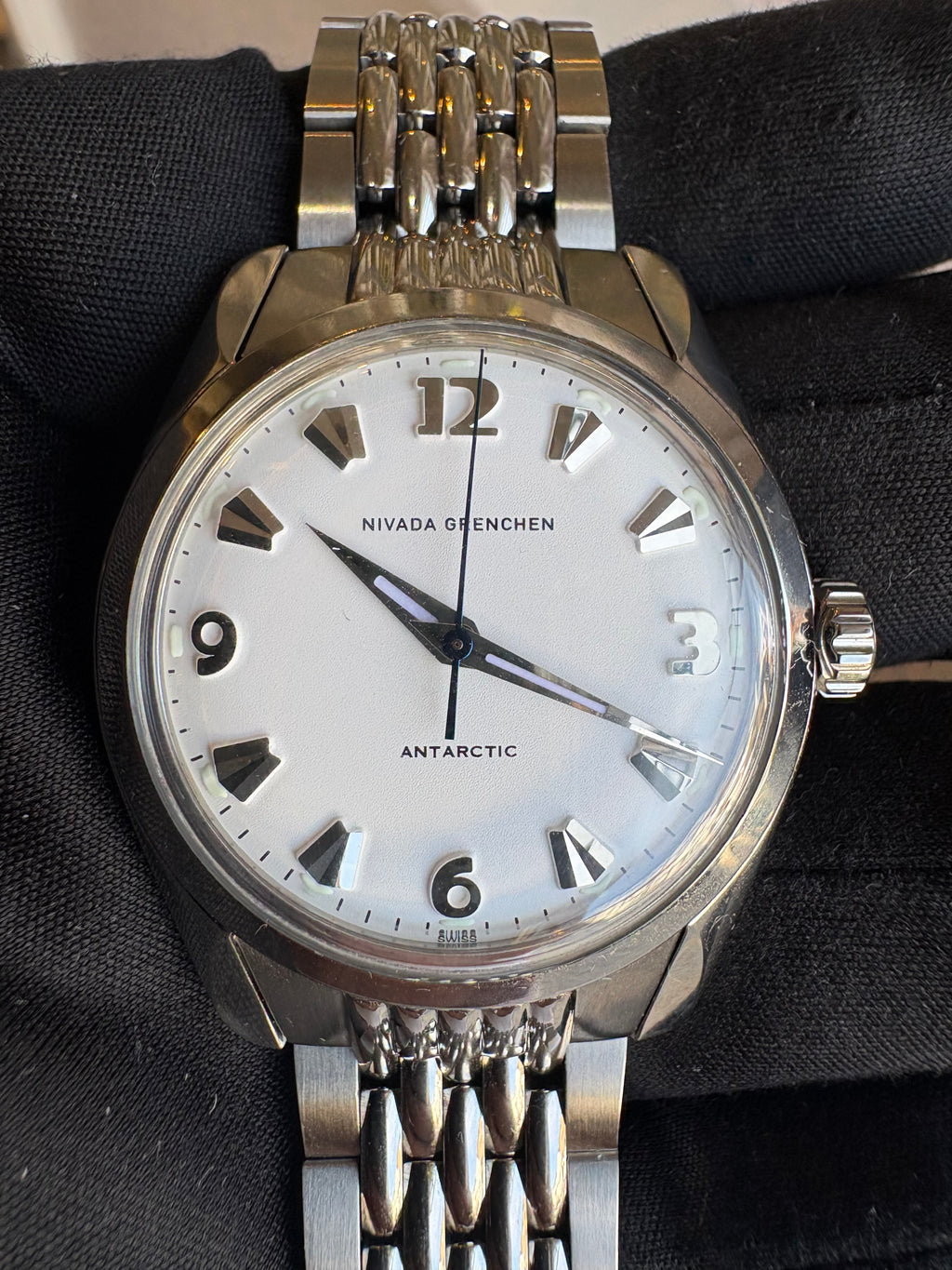 Nivada Grenchen Antarctic 35mm Automatic White Dial – Full Set
