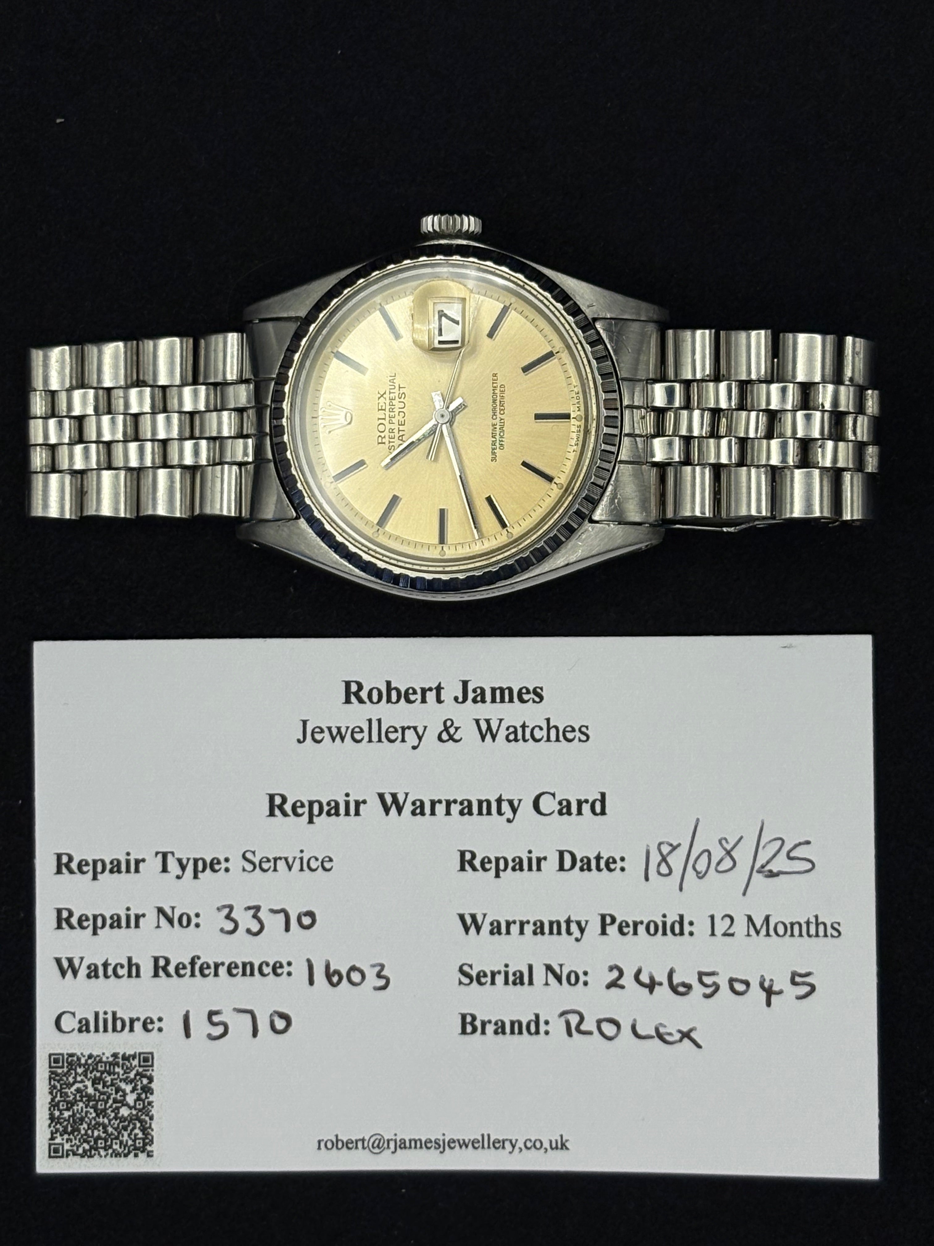 Rolex Datejust Ref. 1603 –  Tropical Patina Dial – 12M Warranty