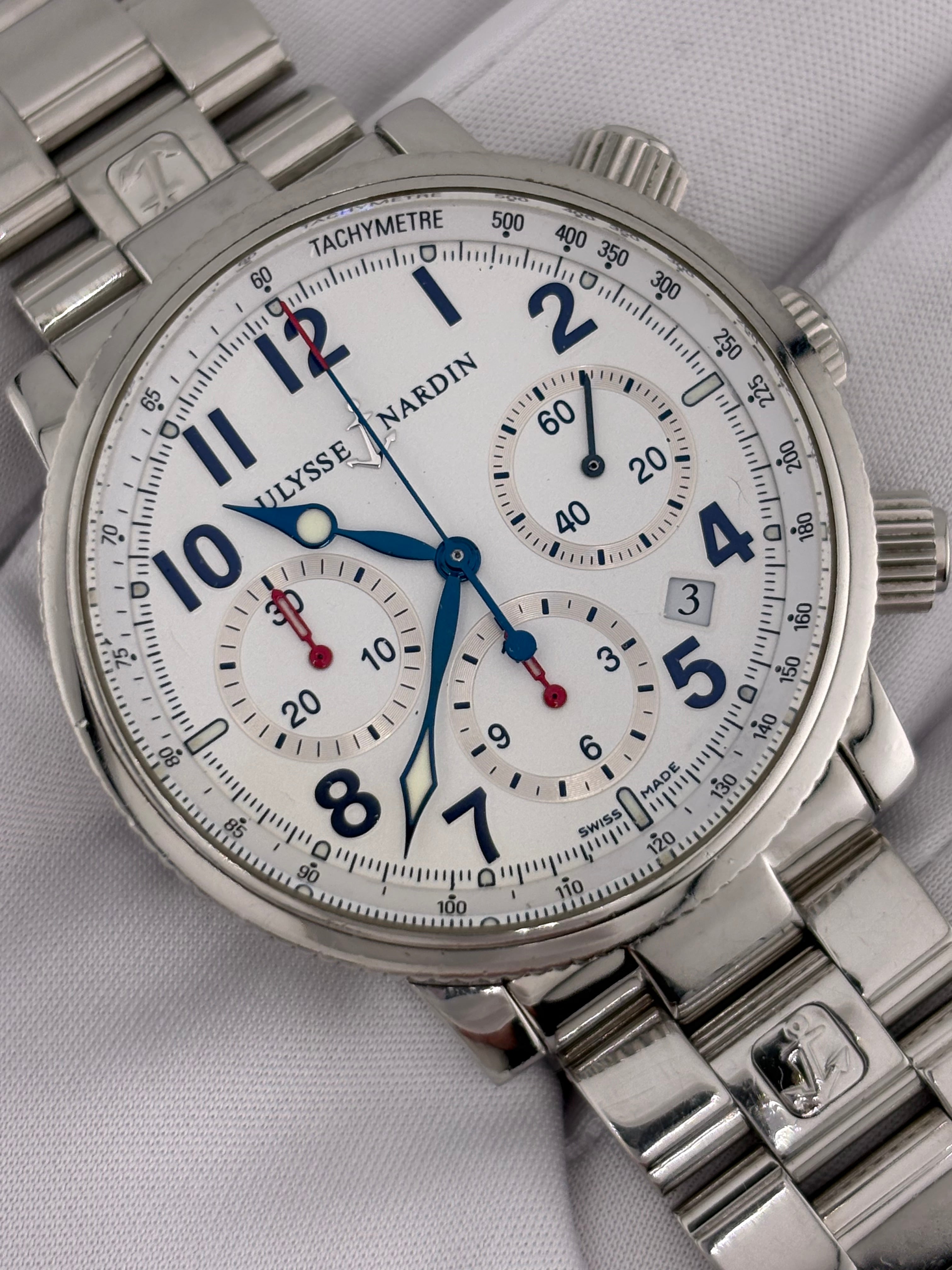 ULYSSE NARDIN Marine Chronograph – Ref. 353-88 – No. 0641 – Full Set