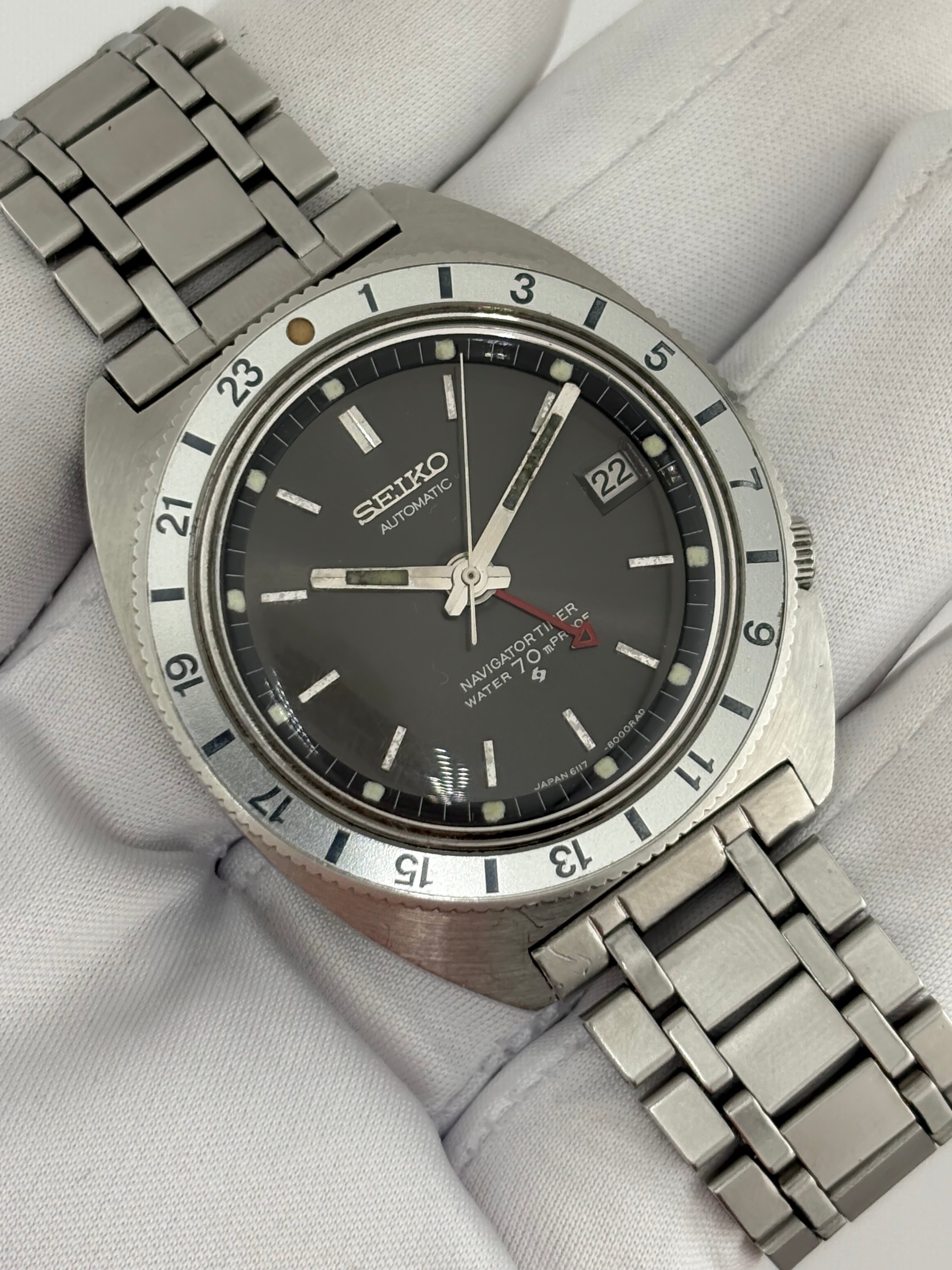 Seiko Navigator Timer 6117-8000 GMT 1968 Vintage Automatic Watch 🔥
