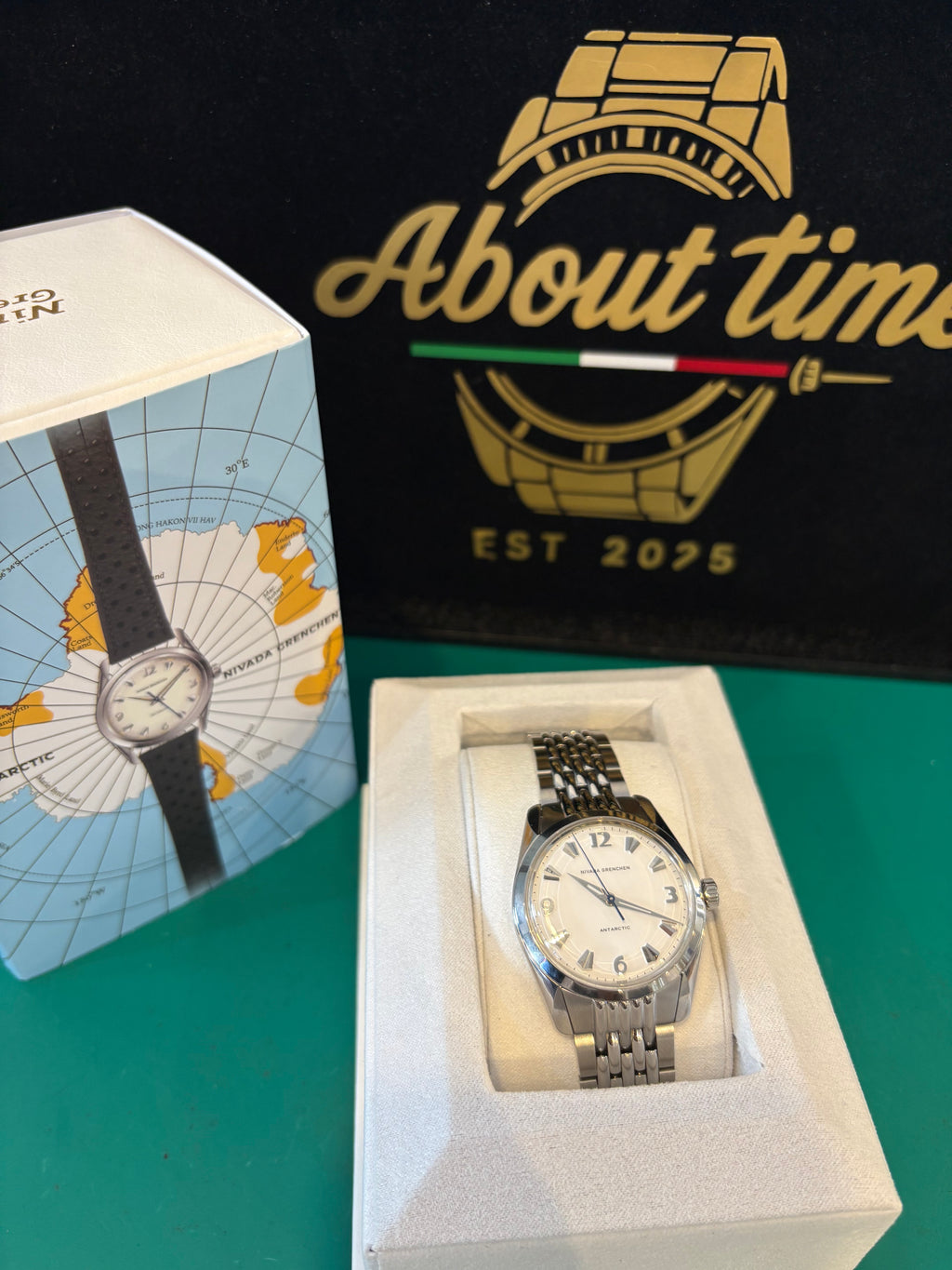 Nivada Grenchen Antarctic 35mm Automatic White Dial – Full Set